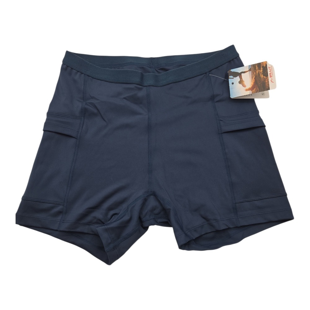 Willit Womens Navy Blue Athletic Cargo Shorts Size Medium Hiking Running Workout